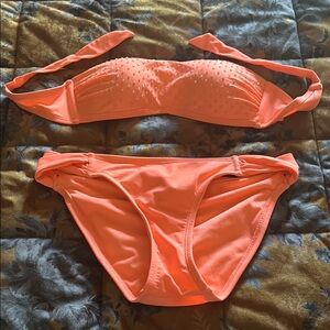Xhilaration Coral Bandeau Bikini Set